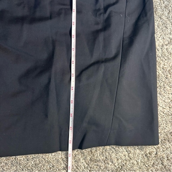 Lafayette 148 New York Black Dress 8 LBD leather trim cocktail contemporary - Picture 10 of 12